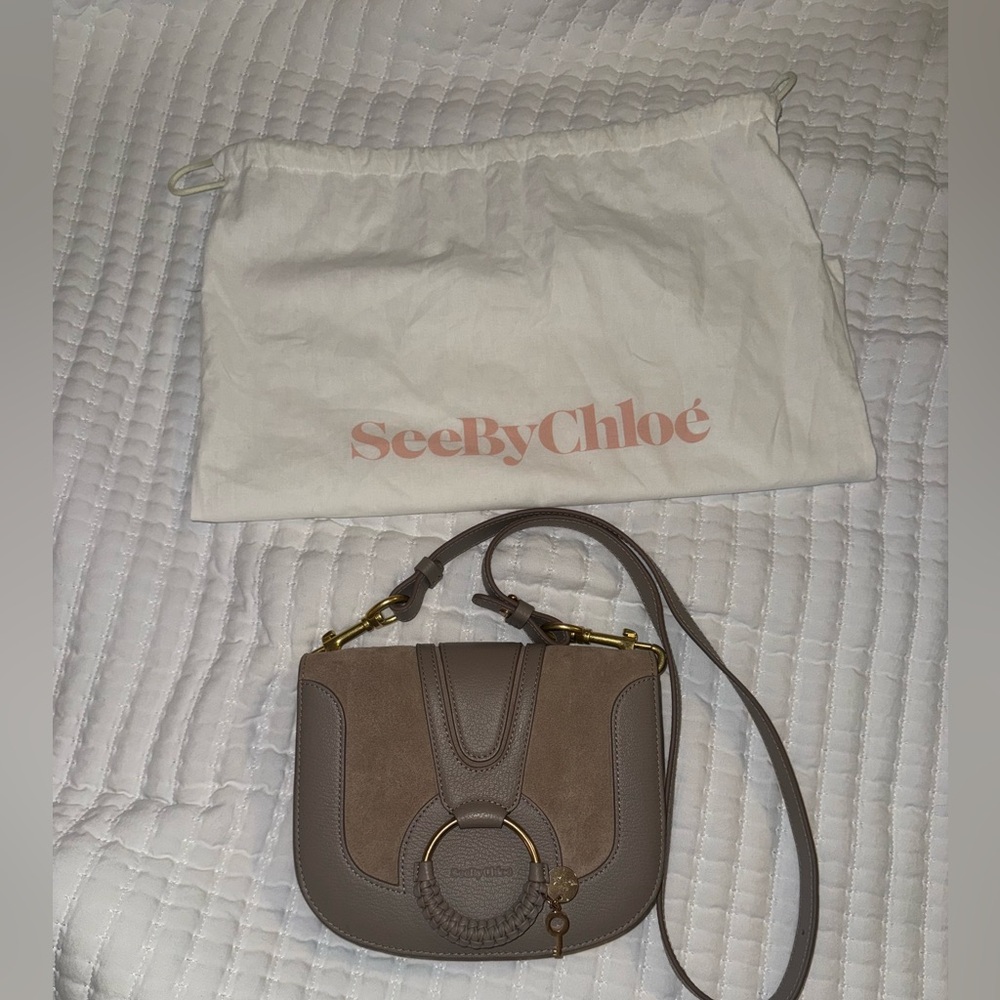See By Chloe Beige and Gold Crossbody Bag